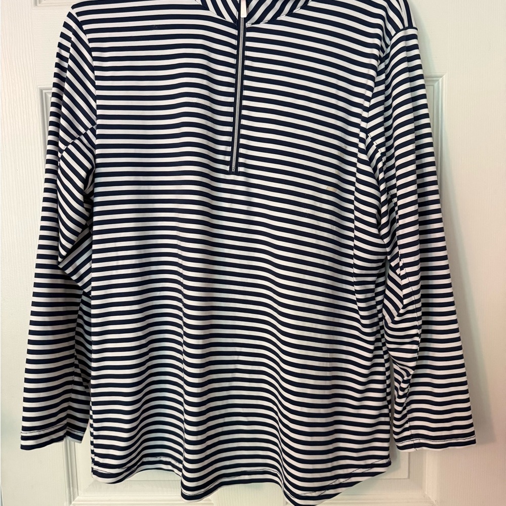 Lulu-B Navy and White Striped Top